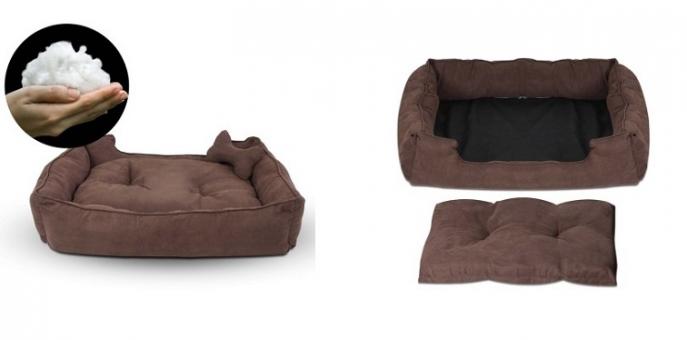 Faux Suede Washable Dog Bed - Large