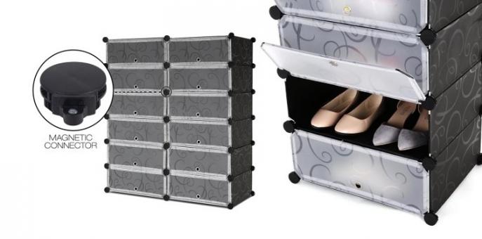 12 Cube Stackable Shoe Storage 