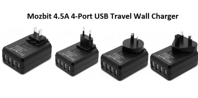 Mozbit 4-5A 4-Port USB Travel Wall Charger